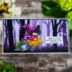TINY TOWNIE WANDA THE WITCH & HER CAULDRON RUBBER STAMP